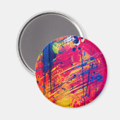 Hellfarbiger Spritzer Paint Abstrakt Magnet (Vorderseite/Rückseite)