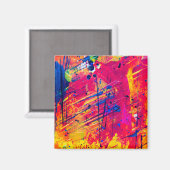 Hellfarbiger Spritzer Paint Abstrakt Magnet (Vorderseite/Rückseite)
