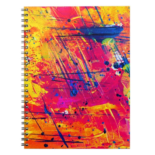 Hellfarbiger Spritzer Paint Abstrakt Notizblock (Vorderseite)