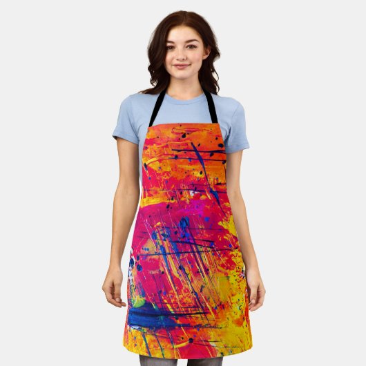 Hellfarbiger Spritzer Paint Abstrakt Schürze (Getragen)