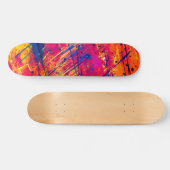 Hellfarbiger Spritzer Paint Abstrakt Skateboard (Horizontal)