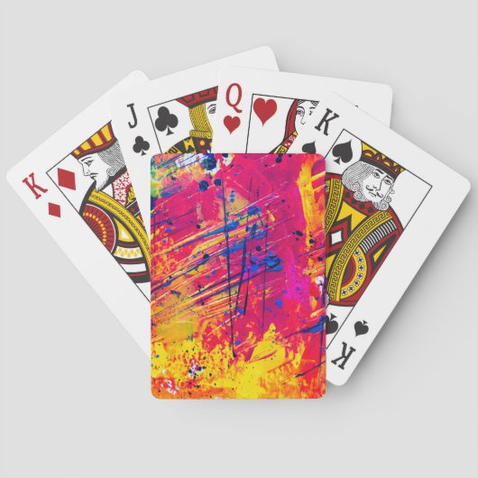 Hellfarbiger Spritzer Paint Abstrakt Spielkarten (Rückseite)