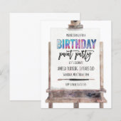 Hellfarbiges Easel Virtual Paint Party Geburtstag (Vorne/Hinten)