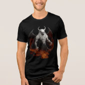 Hellfire Demon with Wings and Horns Tri-Blend Shirt (Vorderseite)