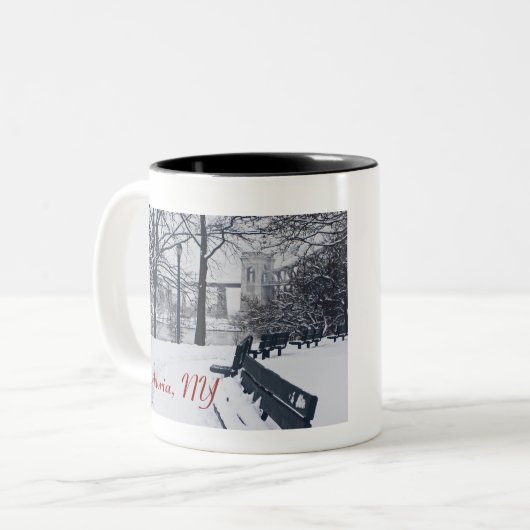 Hellgate Bridge, Astoria, NY Two-Tone Coffee Tasse (Vorderseite Links)