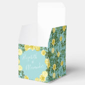 Hellgelb & Aqua Aquamarine Rose Blumenzehen Geschenkschachtel (Geöffnet)