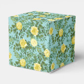Hellgelb & Aqua Aquamarine Rose Blumenzehen Geschenkschachtel (Rückseite)