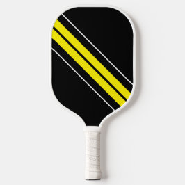Hellgelb-gelbe Streifen auf schwarzen Streifen Pickleball Schläger