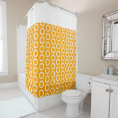 Hellgelb gezogene Ringe Muster Weißer Top Streifen Duschvorhang (Beispiel)
