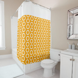 Hellgelb gezogene Ringe Muster Weißer Top Streifen Duschvorhang