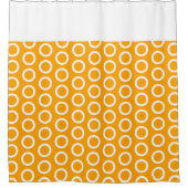 Hellgelb gezogene Ringe Muster Weißer Top Streifen Duschvorhang (Vorderseite)