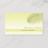 Hellgelb glänzend Modernisch mit Palmblättern einf Visitenkarte (Vorderseite)