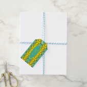 Hellgelb-grünes Jungle-Style-Muster bearbeitbar Geschenkanhänger (Mit Garn)