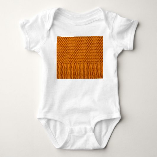Hellgelb: handgefertigte Stricktextur. Baby Strampler (Vorderseite)