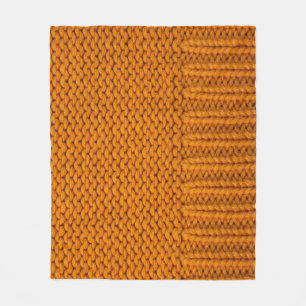 Hellgelb: handgefertigte Stricktextur. Fleecedecke