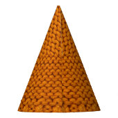 Hellgelb: handgefertigte Stricktextur. Partyhütchen (Rückseite)