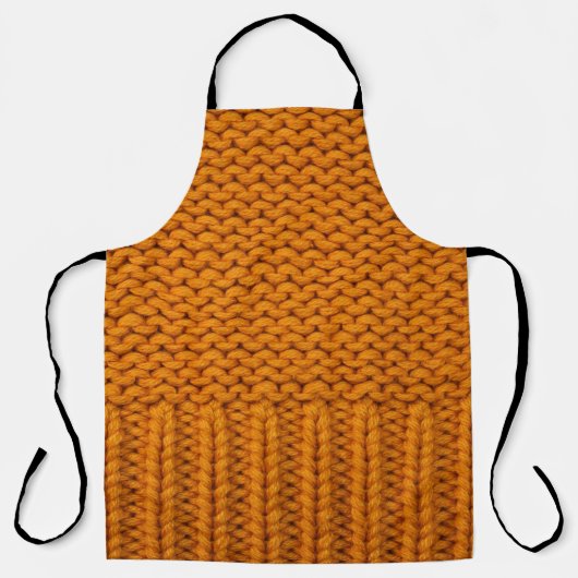 Hellgelb: handgefertigte Stricktextur. Schürze (Vorderseite)