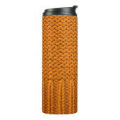 Hellgelb: handgefertigte Stricktextur. Thermosbecher (Nach links gedreht)