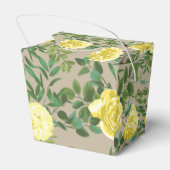 Hellgelb & Khaki Ecru Rose Blumenzehen Geschenkschachtel (Rückseite)