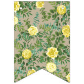Hellgelb & Khaki Ecru Rose Blumenzehen Wimpelkette (Erste Fahne)