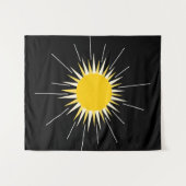 hellgelb leuchtendes Sonnenmuster Wandteppich (Vorderseite (Horizontal))