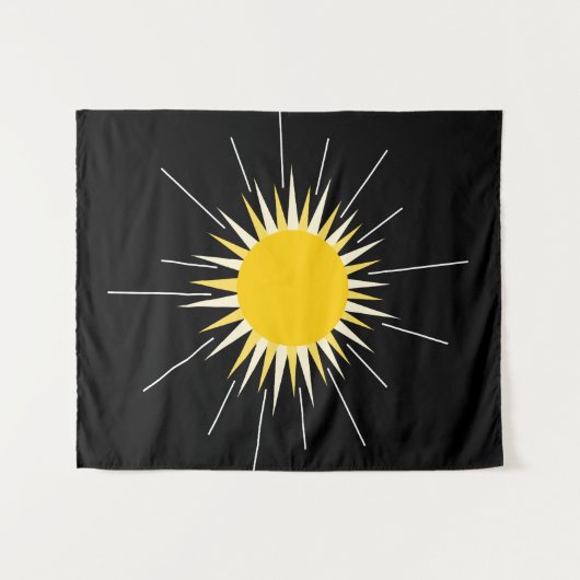 hellgelb leuchtendes Sonnenmuster Wandteppich (Vorderseite (Horizontal))