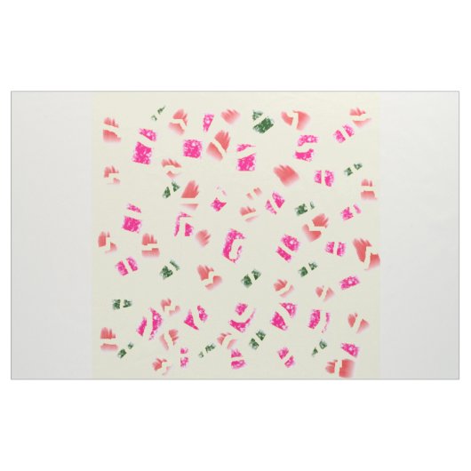 Hellgelb mit kirschrotem, grünem Muster Stoff (Yard (91,4 cm))