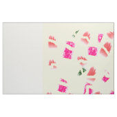 Hellgelb mit kirschrotem, grünem Muster Stoff (Fat Quarter (45,7 x 55,9 cm))