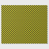 Hellgelb mit schwarzem Quadratmuster-Stil Geschenkpapier (Flach)