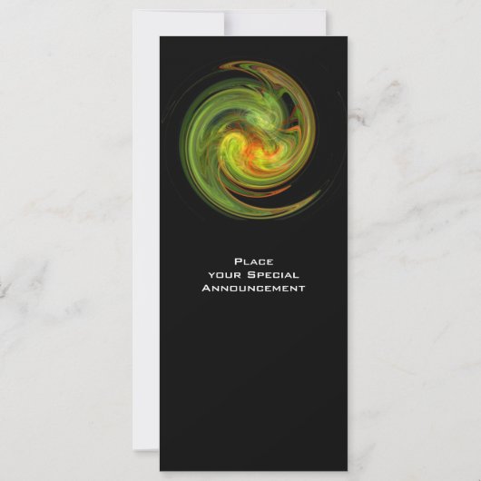 Hellgelb-orange-grün, hell VORTEX Einladung (Rückseite)