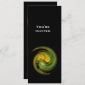 Hellgelb-orange-grün, hell VORTEX Einladung (Vorne/Hinten)