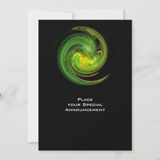 Hellgelb-orange-grün, hell VORTEX Einladung (Rückseite)