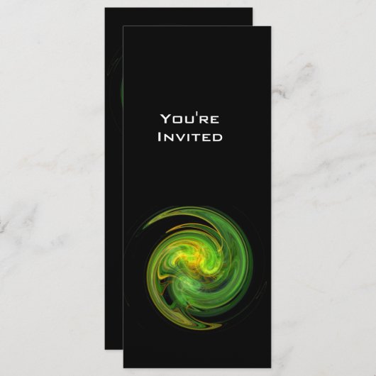 Hellgelb-orange-grün, hell VORTEX Einladung (Vorne/Hinten)