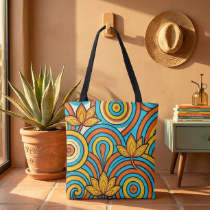 Hellgelb, Orange und Türkis im Nouveau-Flow Tasche
