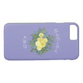 Hellgelb & Periwinkle Blaue Rose Blumenzehen Case-Mate iPhone Hülle (Rückseite (Horizontal))