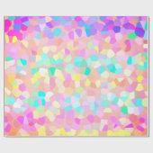 Hellgelb rosa grünes blaues Mosaikmuster Geschenkpapier (Flach)