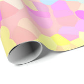 Hellgelb rosa grünes blaues Mosaikmuster Geschenkpapier (Rolleneckpunkt)