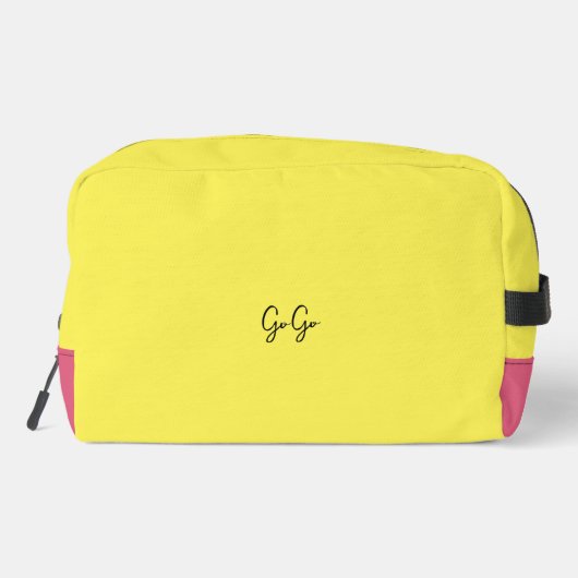 Hellgelb rosa untere Ecke Waschbeutel (Rückseite)