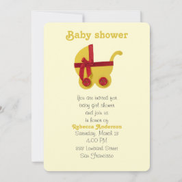 Hellgelb, rote Babytrappe für die Babydusche Einladung