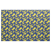 Hellgelb, Royal Blue Banana Slugs Illustriert Stoff (Fat Quarter (45,7 x 55,9 cm))
