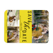 Hellgelb Save the Date Hochzeit 3 Fotos Magnet (Horizontal)