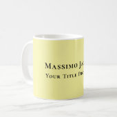 Hellgelb schlicht elegant professionell modern kaffeetasse (Vorderseite Links)