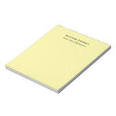 Hellgelb schlicht elegant professionell modern notizblock (Rotiert)