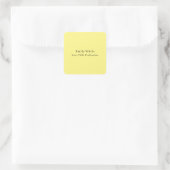 Hellgelb schlicht elegant professionell modern quadratischer aufkleber (Tasche)