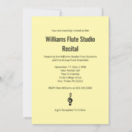 Hellgelb, schlicht, glänzend, flattige Musik Einladung