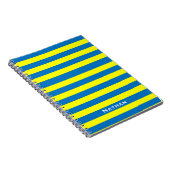 Hellgelb und blau Streifen Personalisiert Notizblock (Rechte Seite)