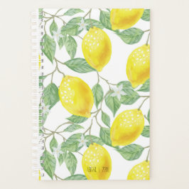 Hellgelb und grün gewachsenes Zitronenbaummuster Planer