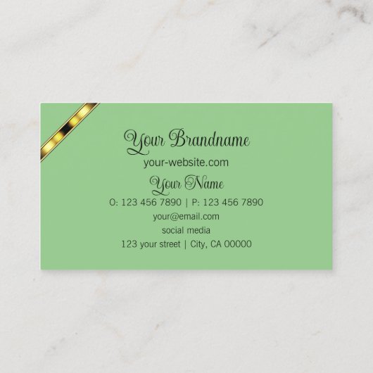 Hellgelb und hellgrün mit Beruflichen Logos Visitenkarte (Rückseite)