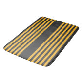 Hellgelb und Holzkohle fünf Streifen Muster Badematte (Schrägansicht)