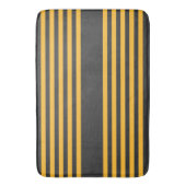 Hellgelb und Holzkohle fünf Streifen Muster Badematte (Vorderseite Vertikal)